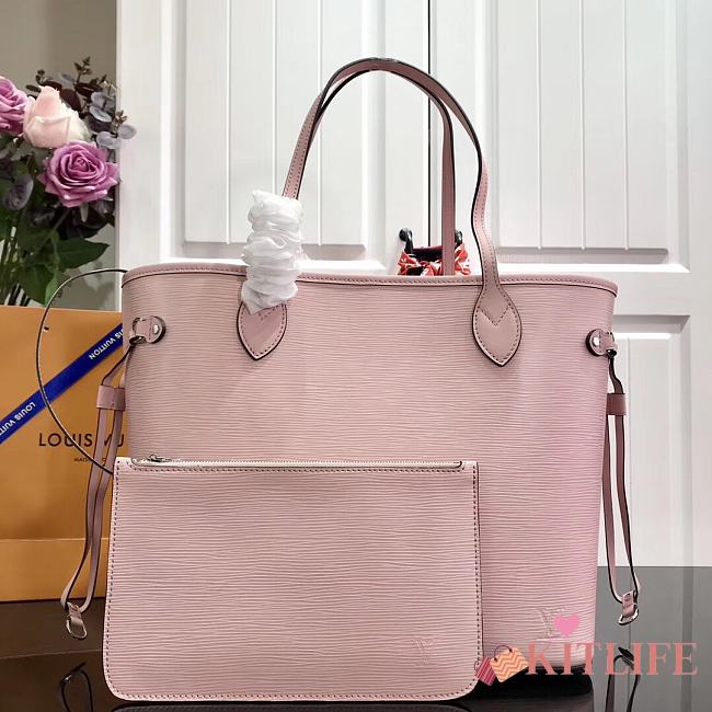 Forubags Louis Vuitton Neverfull MM Epi Leather Rose Ballerine - M54185 – 32x29x19 cm - 1