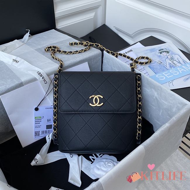 Forubags Chanel SMALL HOBO BAG Calfskin & Gold-Tone Metal Black - AS2542 – 19x23x7 cm - 1