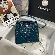 Forubags Chanel Bucket Wrinkled Retro Cowhide Texture Teal Blue - 1803 – 20.5x19x10.5 cm - 1