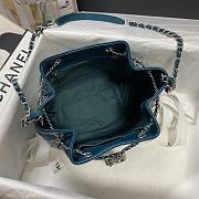 Forubags Chanel Bucket Wrinkled Retro Cowhide Texture Teal Blue - 1803 – 20.5x19x10.5 cm - 6