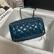 Forubags Chanel Bucket Wrinkled Retro Cowhide Texture Teal Blue - 1803 – 20.5x19x10.5 cm - 3