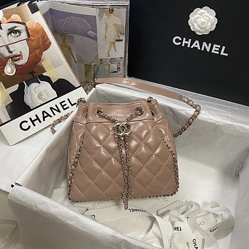 Forubags Chanel Bucket Wrinkled Retro Cowhide Texture Beige - 1803 – 20.5x19x10.5 cm