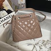 Forubags Chanel Bucket Wrinkled Retro Cowhide Texture Beige - 1803 – 20.5x19x10.5 cm - 5
