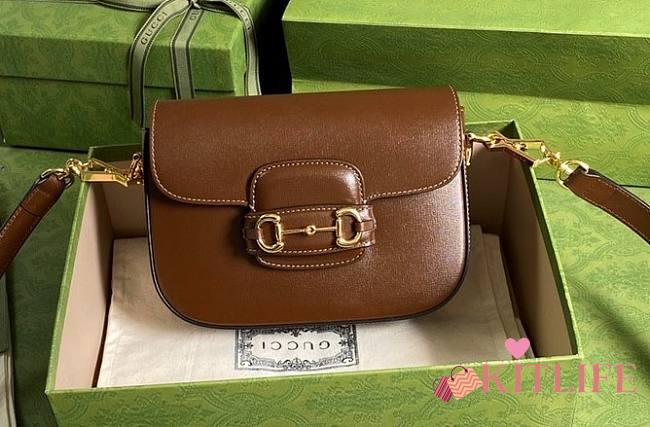 Forubags Gucci Horsebit Mini Leather Brown - 658574 -  20.5x14x5 cm (With 2 straps) - 1