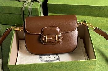 Forubags Gucci Horsebit Mini Leather Brown - 658574 -  20.5x14x5 cm (With 2 straps)