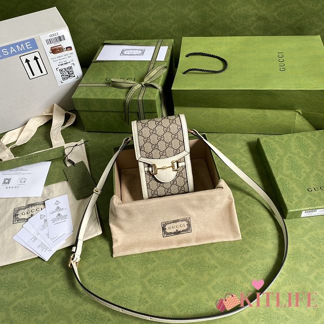 Forubags Gucci Horsebit 1955 Mini Bag White - 625615 -  11.5x17x4 cm  - 1