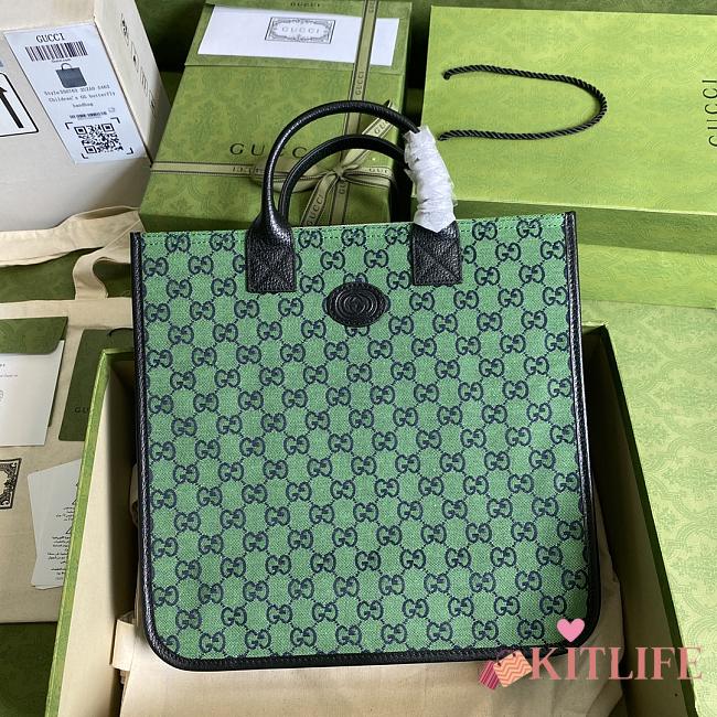 Forubags Gucci Multicolour Canvas Tote Green - 550763 -  33.5x31.5x7.5 cm - 1