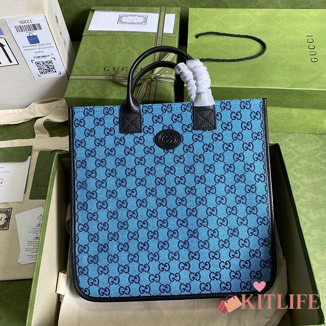 Forubags Gucci Multicolour Canvas Tote Blue - 550763 -  33.5x31.5x7.5 cm - 1