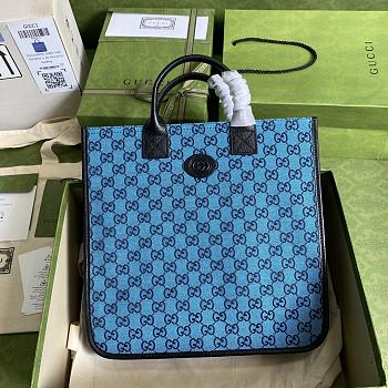 Forubags Gucci Multicolour Canvas Tote Blue - 550763 -  33.5x31.5x7.5 cm