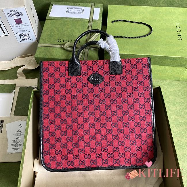 Forubags Gucci Multicolour Canvas Tote Red - 550763 - 33.5x31.5x7.5 cm - 1