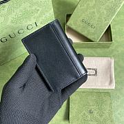 Forubags Gucci GG Marmont Card Case In Black Toothpick Pattern Leather - 547075 – 7x10.5 cm - 3