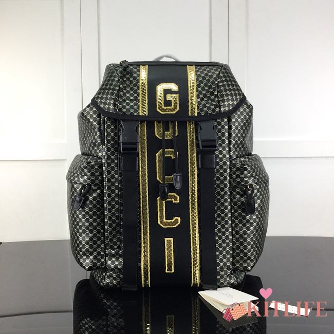 Forubags Gucci GG Dapper Dan Black/ Gold Backpack- 536413– W32xH45xD14 cm - 1