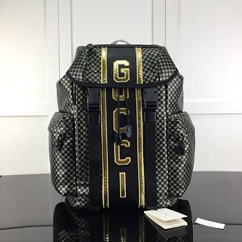 Forubags Gucci GG Dapper Dan Black/ Gold Backpack- 536413– W32xH45xD14 cm