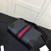 Forubags Gucci GG Flat Messenger Bag Black/ Grey – 474139 – W35.5xH25xD4cm cm - 6