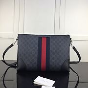 Forubags Gucci GG Flat Messenger Bag Black/ Grey – 474139 – W35.5xH25xD4cm cm - 3