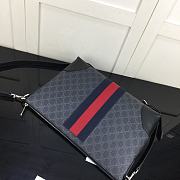 Forubags Gucci GG Flat Messenger Bag Black/ Grey – 474139 – W35.5xH25xD4cm cm - 2