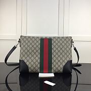Forubags Gucci GG Flat Messenger Bag Brown/ Black – 474139 – W35.5xH25xD4cm cm - 1