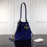Forubags Gucci GG Marmont Quilted Velvet Bucket Bag Sapphire Blue – 525081 – W21xH22xD11 cm - 2
