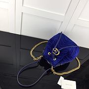 Forubags Gucci GG Marmont Quilted Velvet Bucket Bag Sapphire Blue – 525081 – W21xH22xD11 cm - 4
