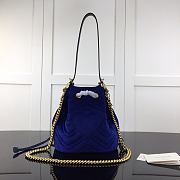 Forubags Gucci GG Marmont Quilted Velvet Bucket Bag Sapphire Blue – 525081 – W21xH22xD11 cm - 5