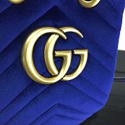 Forubags Gucci GG Marmont Quilted Velvet Bucket Bag Sapphire Blue – 525081 – W21xH22xD11 cm - 6