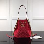 Forubags Gucci GG Marmont Quilted Velvet Bucket Bag Red – 525081 – W21xH22xD11 cm - 1