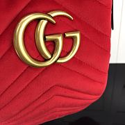 Forubags Gucci GG Marmont Quilted Velvet Bucket Bag Red – 525081 – W21xH22xD11 cm - 2