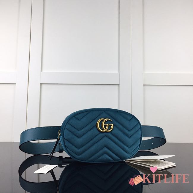 Forubags Gucci GG Marmont Matelasse Blue – 476434 – W.18xH.11xD.5 cm - 1