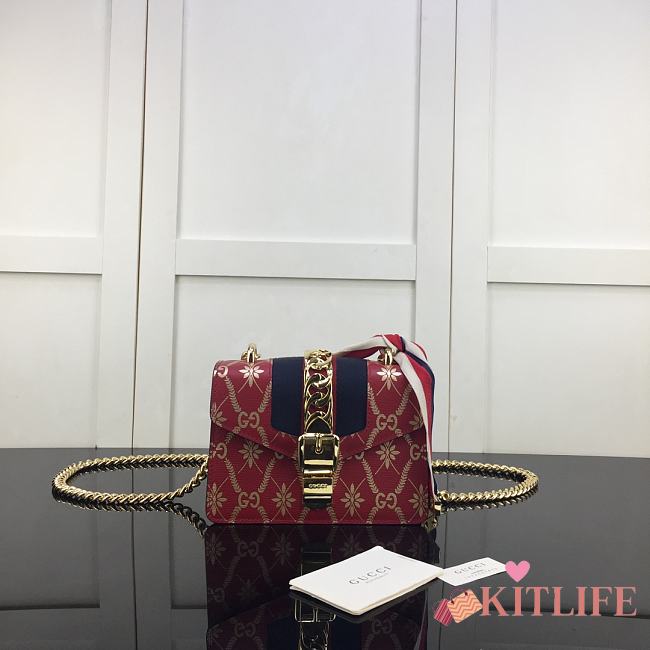 Forubags Gucci Sylvie Rhombus Red – 431666 – 19x14x7.5 cm - 1