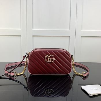 Forubags Gucci GG Marmont Red With Pink – 447632 – 24x12x7 cm