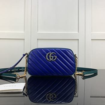 Forubags Gucci GG Marmont Blue With Green– 447632 – 24x12x7 cm