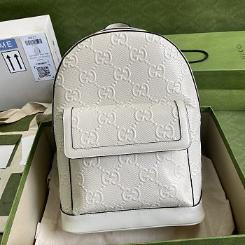 Forubags Gucci Embossed Backpack In White Leather – 658579 – 27×37×13 cm