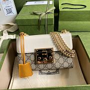 Forubags Gucci GG Supreme Padlock Shoulder Bag With Yellow Leather Key Holder White/GG Supreme – 409487 – 20×12.5×8 cm - 1