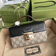 Forubags Gucci Padlock Mini Bag In Beige And Ebony GG Supreme Black – 652683 – 18×10×5 cm - 1