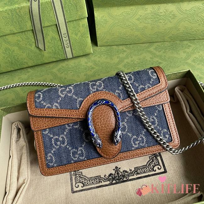 Forubags Gucci Dionysus Denim Mini Bag – 476432 – 16.5x10x4.5 cm - 1