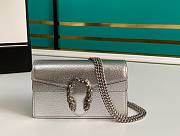 Forubags Gucci Dionysus Super Mini Silver Lamé Leather - 476432 – 16.5x10x4.5 cm - 1