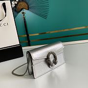 Forubags Gucci Dionysus Super Mini Silver Lamé Leather - 476432 – 16.5x10x4.5 cm - 5