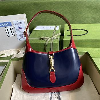 Forubags Gucci Jackie 1961 Shoulderbag Blue/Red Fight Leather - 636706 – 28x19x4.5 cm