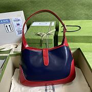 Forubags Gucci Jackie 1961 Shoulderbag Blue/Red Fight Leather - 636706 – 28x19x4.5 cm - 4