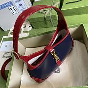 Forubags Gucci Jackie 1961 Shoulderbag Blue/Red Fight Leather - 636706 – 28x19x4.5 cm - 3