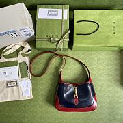 Forubags Gucci Jackie 1961 Shoulderbag Blue/Red Fight Leather - 636706 – 28x19x4.5 cm - 2