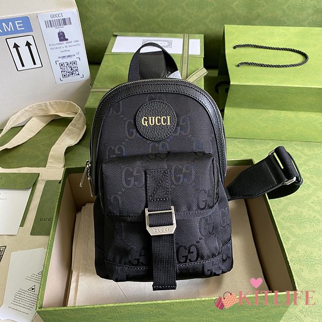 Forubags Gucci Off The Grid sling backpack in black GG ECONYL - 658631 – 31x26.5x14 cm - 1