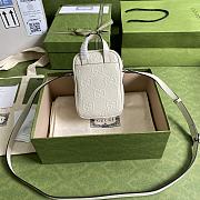 Forubags Gucci GG Embossed Mini Bag White Pressed Full Leather - 658553 – 11.5×17×4cm - 4