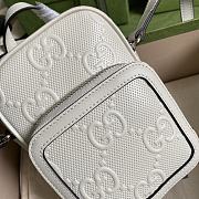 Forubags Gucci GG Embossed Mini Bag White Pressed Full Leather - 658553 – 11.5×17×4cm - 3