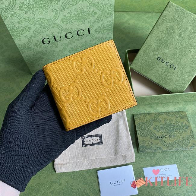 Forubags Gucci GG Embossed Wallet Yellow - 625562 – 12x9.7cm - 1