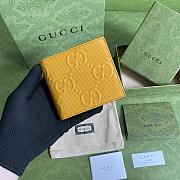 Forubags Gucci GG Embossed Wallet Yellow - 625562 – 12x9.7cm - 1