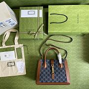 Forubags Gucci Jackie 1961 Medium Tote Bag Denim/Brown Leather - 649016 – 30x24x12cm - 6