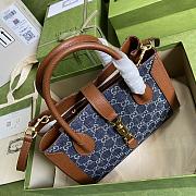 Forubags Gucci Jackie 1961 Medium Tote Bag Denim/Brown Leather - 649016 – 30x24x12cm - 5