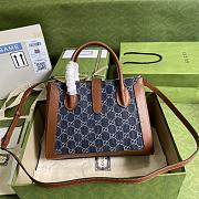 Forubags Gucci Jackie 1961 Medium Tote Bag Denim/Brown Leather - 649016 – 30x24x12cm - 4