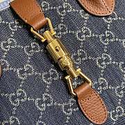 Forubags Gucci Jackie 1961 Medium Tote Bag Denim/Brown Leather - 649016 – 30x24x12cm - 3